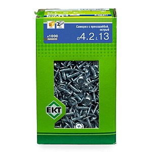 Саморез с прессшайбой 4.2*13 мм ЕКТ BW000200 острый цинк 1000 шт