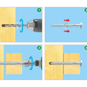 Шуруп 8*90 мм Starfix SMZ1-61761-4 шестигранная головка цинк 4 шт