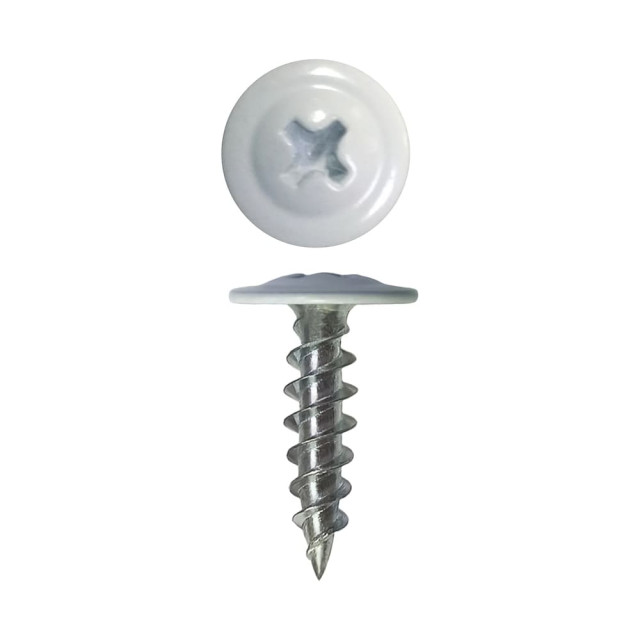 Саморез с прессшайбой 4.2*16 мм Starfix SMP1-51229-150 цинк острый RAL 9003 белый 150 шт