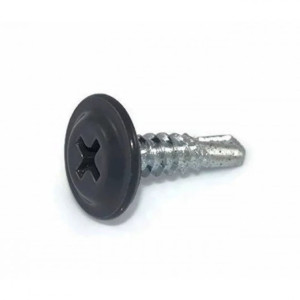 Саморез с прессшайбой 4.2*19 мм Starfix SMZ1-18703-50 цинк со сверлом RAL 7024 графитовый серый 50 шт