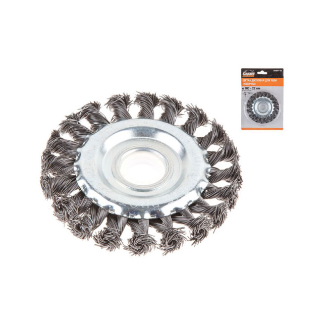 Щетка дисковая Gepard GP0894-100 косичка 100*22 мм