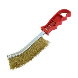 Корщетка латунированная 1201-1 с пластиковой ручкой