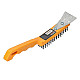 Щетка стальная Faster tools FT301-13 с пластиковой ручкой и скребком 4-рядная