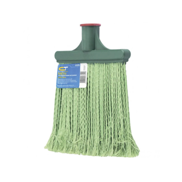 Метла Сибртех 63219 полипропиленовая 240*160*1400 мм плоская распушенная деревянный черенок