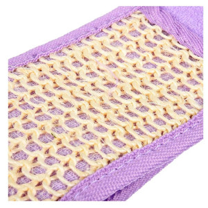 Мочалка Банные штучки 40098 из сизаля лента с сегментами хлопка с веревочной ручкой 8*70 см