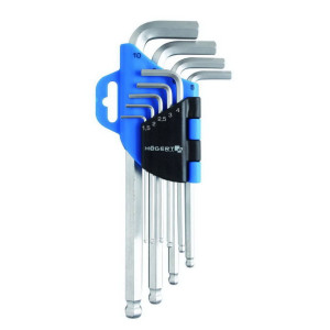 Набор ключей шестигранных Hoegert HT1W804 удлиненных с шаровым наконечником 9 шт
