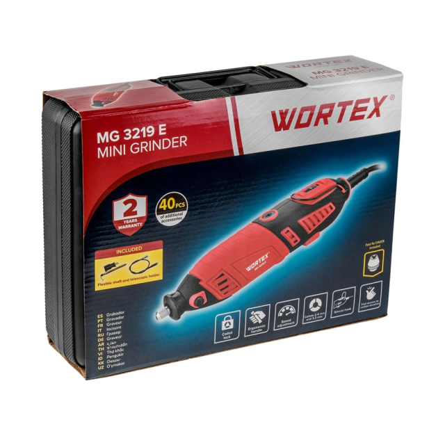 Гравер Wortex MG 3219 E электрический с аксессуарами