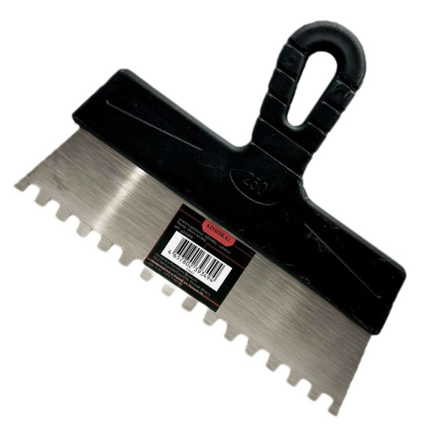 Шпатель фасадный Admiral Ш250ЗП8 зубчатый нержавеющий 250 мм зуб 8*8