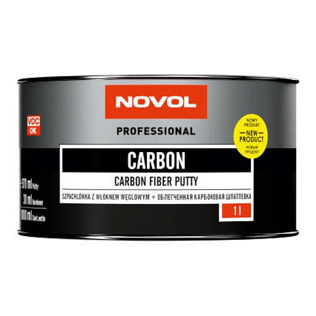 Шпатлёвка Novol Carbon с углеволокном лёгкая 1 л