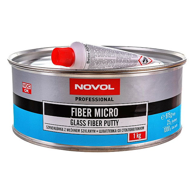 Шпатлёвка Novol Fiber Micro со стекловолокном 1 кг