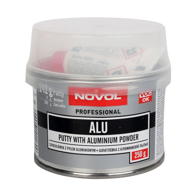Шпатлёвка Novol ALU с алюминиевой пылью 0.25 кг