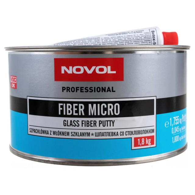 Шпатлёвка Novol Fiber Micro со стекловолокном 1.8 кг