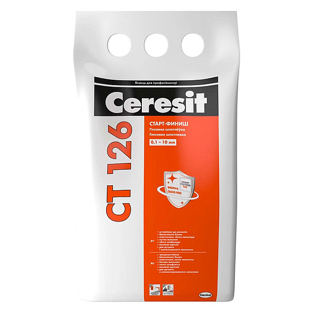 Шпатлевка Ceresit CT 126 гипсовая белая 5 кг