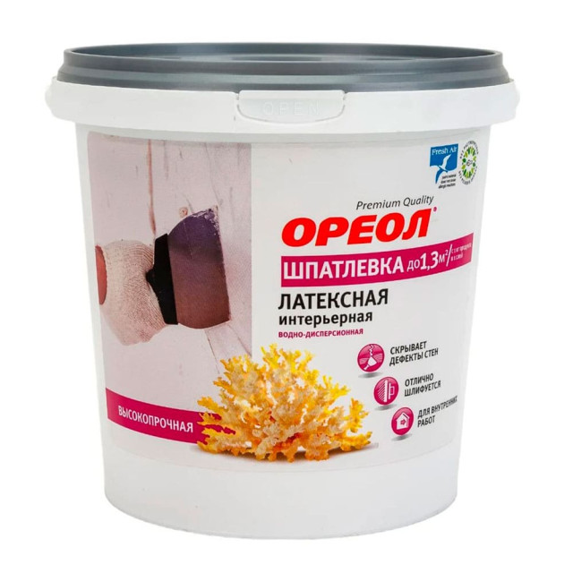 Шпатлевка интерьерная Ореол латексная 1.5 кг
