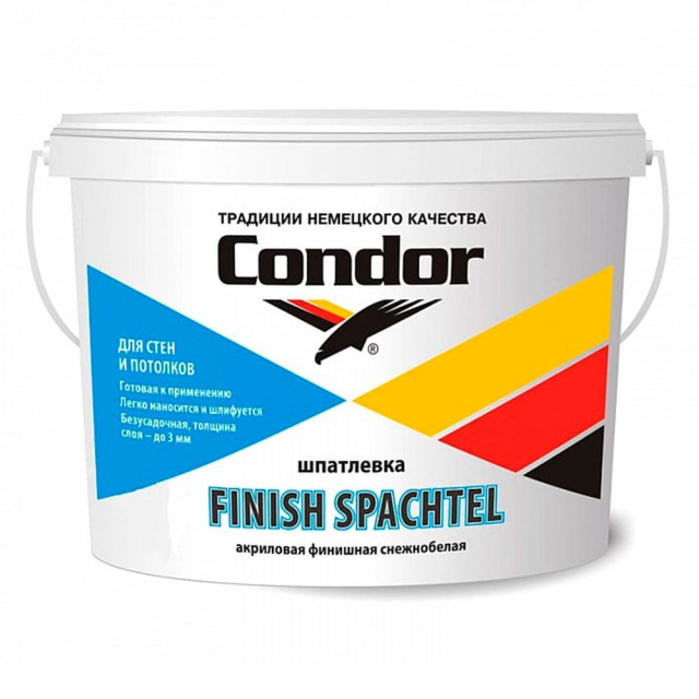 Шпатлевка финишная Condor Finish Spachtel белая 16 кг