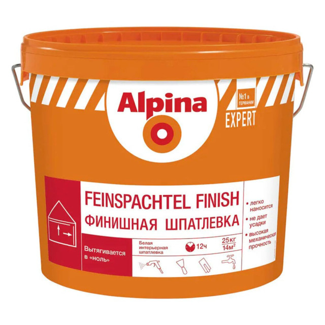 Шпатлевка Alpina Expert Feinspachtel Finish белая 25 кг