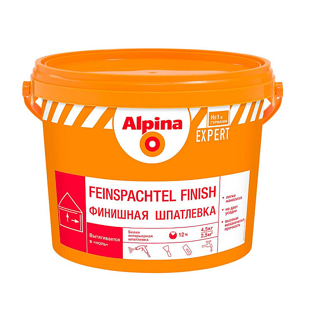 Шпатлевка Alpina Expert Feinspachtel Finish белая 4.5 кг