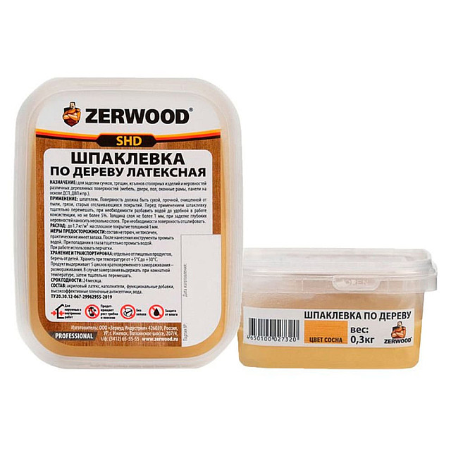Шпатлевка Zerwood SHD по дереву латексная сосна 0.3 кг