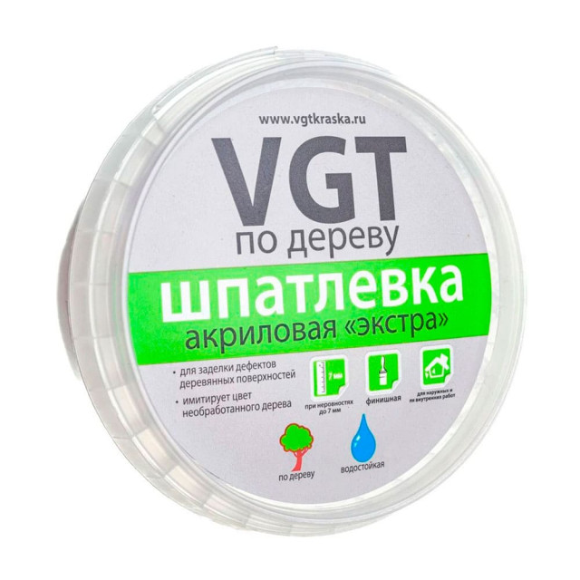 Шпатлевка VGT Экстра по дереву белая 0.3 кг