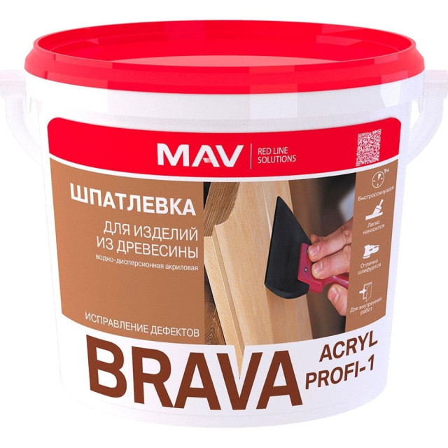 Шпатлевка MAV Brava Acryl Profi-1 для изделий из древесины сосна 0.5 л