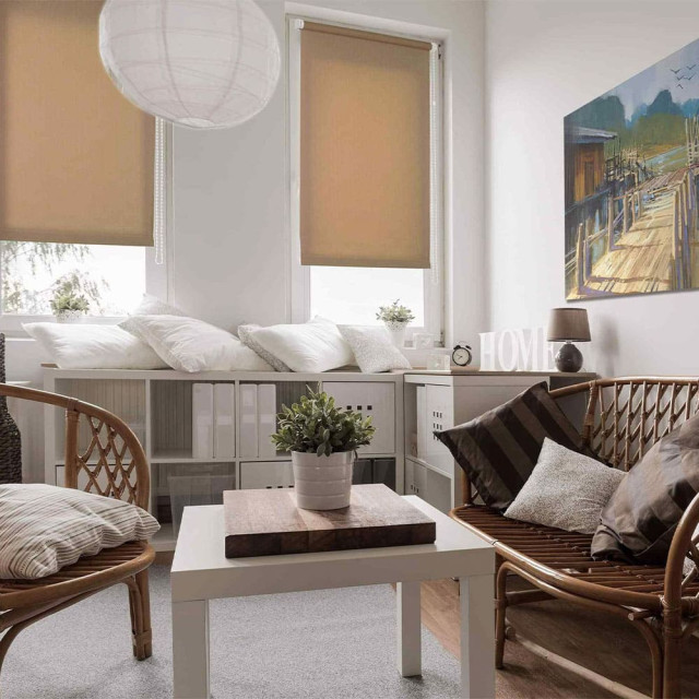 Штора рулонная Delfa Сантайм Лен СРШ-01МЭ-2439 61(57)/160 см какао