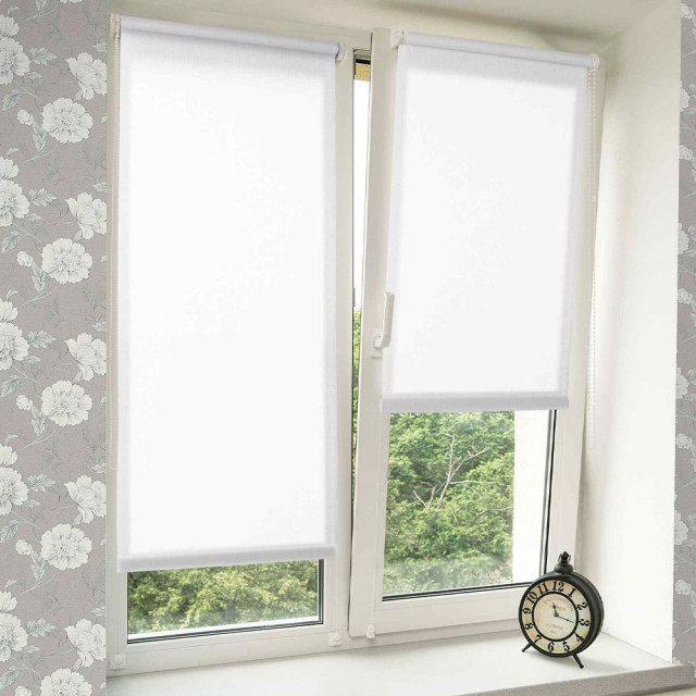 Штора рулонная Delfa Сантайм Лен СРШ-01МЭ-2800 66(62)/160 см белый