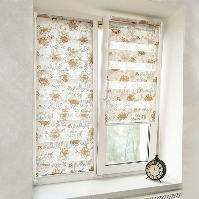 Штора рулонная Delfa Декор СРШ-01МК-45833 56(52)/160 см роза бежевая