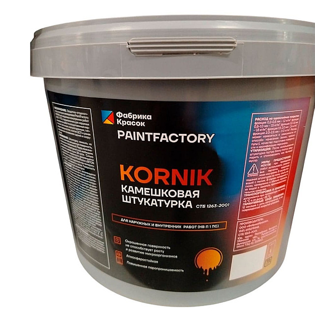 Штукатурка камешковая PaintFactory Kornik для наружных и внутренних работ 15 кг