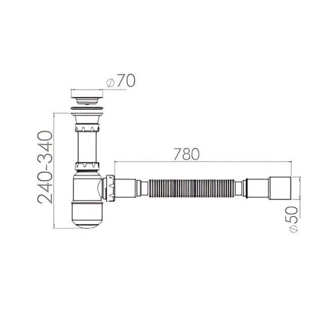 Сифон для умывальника AV Engineering AVE129752 прикручивающийся выпуск
