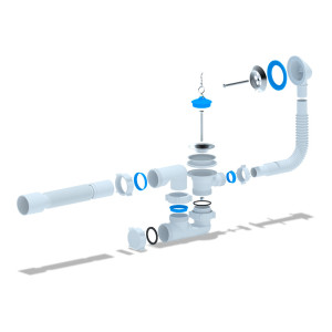 Сифон для ванны АНИ пласт Е255 трубный 1 1/2