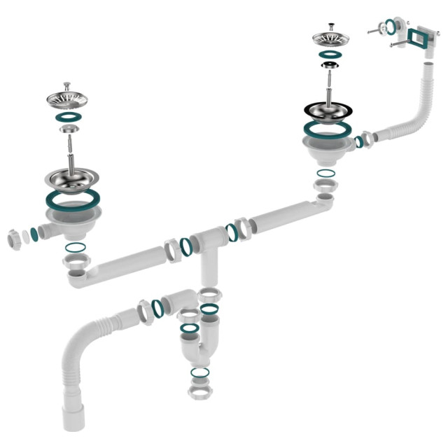 Сифон для двойных моек Aquant UD0179-12-MR 3 1/2