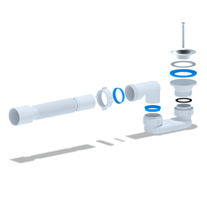 Сифон для душевого поддона АНИ пласт Е015 плоский 1 1/2