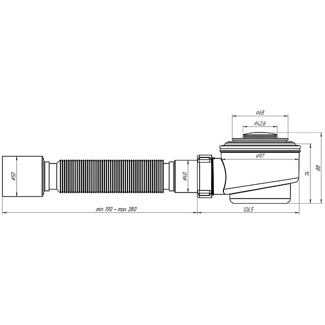 Сифон для душевого поддона АНИ пласт E415CL 1 1/2
