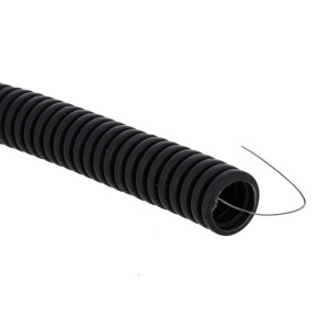 Труба гофрированная ПВХ EKF Plast tg-z-20-100-black 20 мм с протяжкой черная