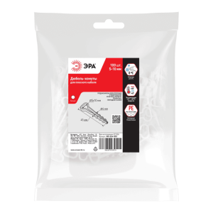 Дюбель хомут Эра NO-224-553 Б0066265 5-10 мм для плоского кабеля черный 100 шт