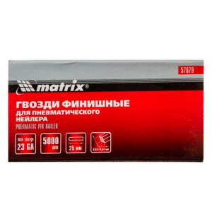 Гвозди финишные Matrix 57679 23GA для пневматического нейлера 0.64*25 мм 5000 шт