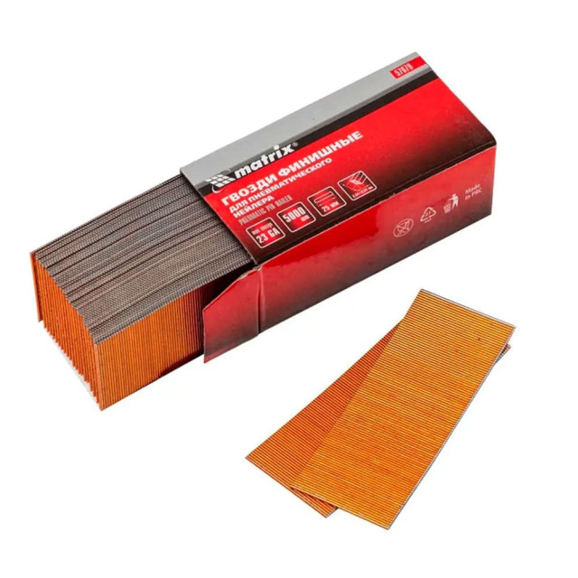 Гвозди финишные Matrix 57679 23GA для пневматического нейлера 0.64*25 мм 5000 шт