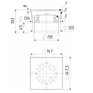 Трап Татполимер ТП-104.110-150VSDs ПП 110 вертикальный 150*150 мм сухой затвор