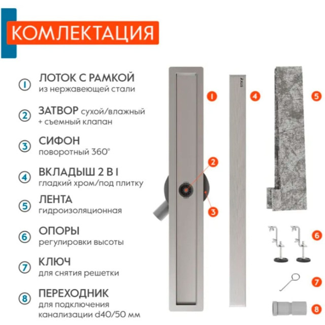Трап душевой Axus Universal 600