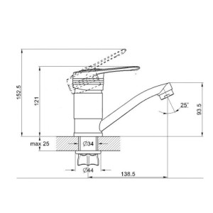 Смеситель для кухни Econoce EC0451 серия 450 D40-A
