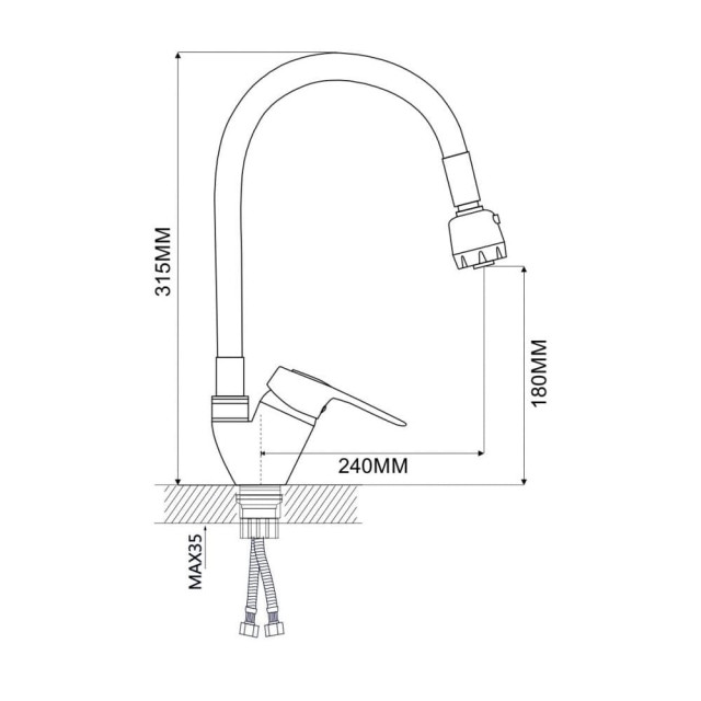 Смеситель для кухни Econoce EC0246 D40-A серия 240