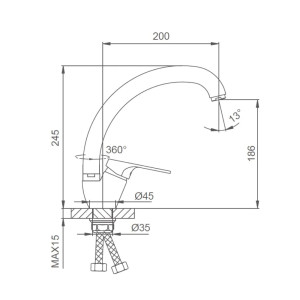 Смеситель для кухни Frap F4113-7 черный