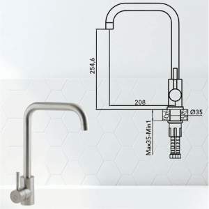 Смеситель для кухни AV Engineering AVZAR4-B304-006 SUS 304 серия ZAR  D35