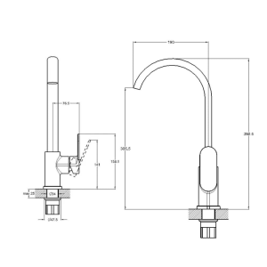 Смеситель для кухни Econoce EC0392 серия 390 D35-A