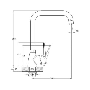 Смеситель для кухни Econoce EC0441 серия 440 D35-A