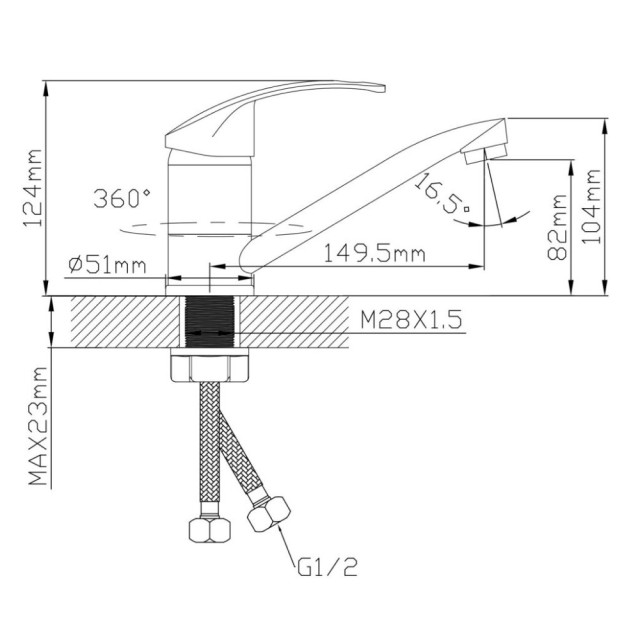 Смеситель для кухни Econoce EC0650 серия 650 D35