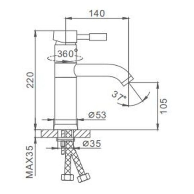 Смеситель для умывальника Frap F1052 D40 100 мм