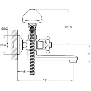 Смеситель для ванны Econoce серия 420 EC0421 вентильный тип I