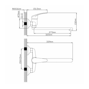 Смеситель для ванны AV Engineering D35 AVSHU7-A132-246