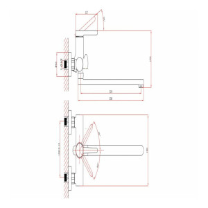 Смеситель для ванны A-five A5-0633 D35 Lotus черный